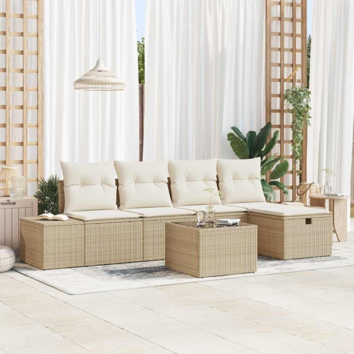 vidaXL Set de canapele pentru grădină 6 pcs Bej 55 x 62 x 69 cm 3360702
