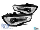 Kit de tuning faruri DRL potrivit pentru Audi A3 2012-2016 cu baza neagra, stanga si dreapta Performance AutoTuning