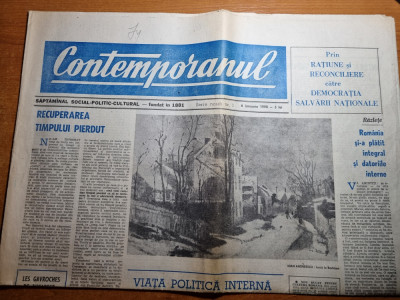 contemporanul 6 ianuarie 1990 - prima aparitie dupa revolutie,serie noua,nr. 1 foto