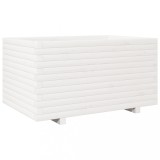 Cumpara ieftin Jardiniera de gradina, alb, 90x60x49,5 cm, lemn masiv de pin
