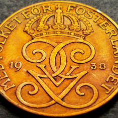 Moneda istorica 5 ORE - SUEDIA, anul 1938 * cod 5084