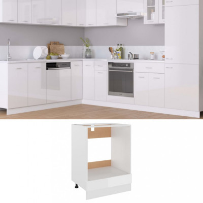 vidaXL Dulap pentru cuptor, alb extralucios, 60 x 46 x 81,5 cm, PAL foto