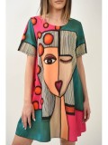 ROCHIE SCURTA CU MANECA SCURTA KARISMA MULTICOLORA TALIE UNICA Multicolora