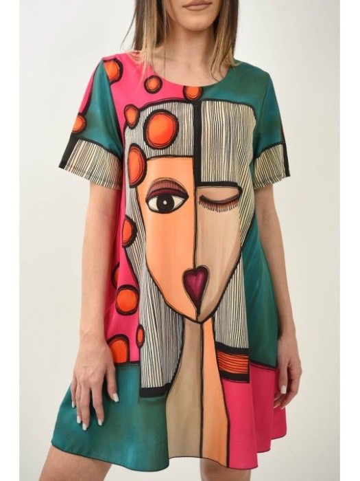 ROCHIE SCURTA CU MANECA SCURTA KARISMA MULTICOLORA TALIE UNICA Multicolora