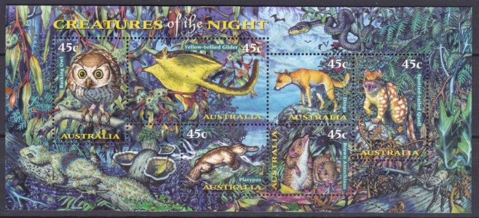 DB1 Fauna Australia Marsupiale Nocturne MS MNH