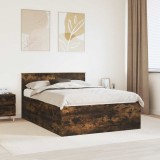 vidaXL Cadru de pat Stejar fumuriu 140 x 190 cm Lemn compozit 3408575