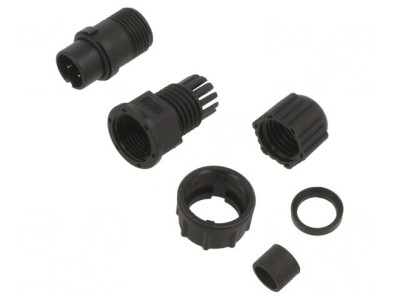 Conector circular mufă B 3 PIN 5A IP67 drept foto