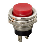 Buton 1 circuit Push ON 2A 250V OFF-ON fara retinere rosu 09065PI, Generic