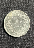 Moneda 1/2 franci 1984 Elvetia