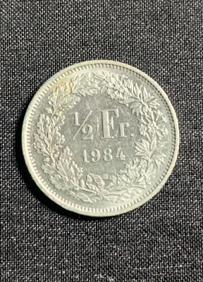 Moneda 1/2 franci 1984 Elvetia foto