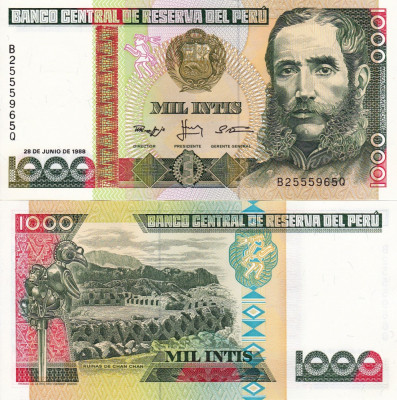 PERU 1.000 intis 1988 UNC!!! foto