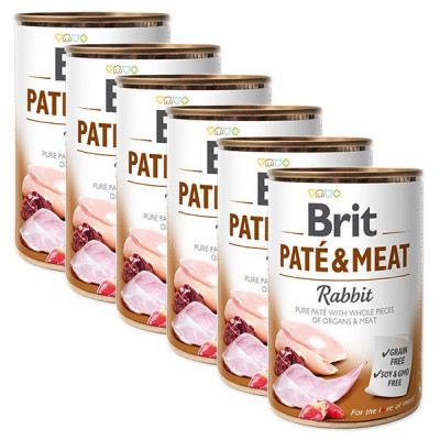 Conservă Brit Pat&amp;eacute; &amp;amp;amp; Meat Rabbit 6 x 400 g foto