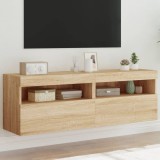 Cumpara ieftin Comodă TV de perete cu LED, 2 buc. stejar sonoma, 60x30x40 cm
