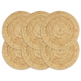 Cumpara ieftin Naproane, 6 buc., natural, 38 cm, iuta, rotund
