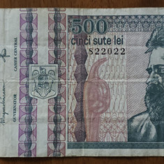 500 lei 1992, filigran profil/lateral, România