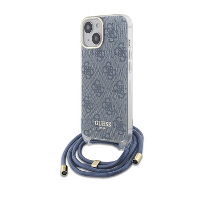 Husa Guess Crossbody Cord 4G Print iPhone 15, albastru, GUHCP15SHC4SEB foto