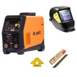 Pachet complet sudura MMA: JASIC ARC 200 LED, masca SPARTAN 11, electrozi rutilici 2,5 mm si magnet MAG 22