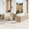 VidaXL Set de canapele pentru grădină 11 pcs Bej poliratan