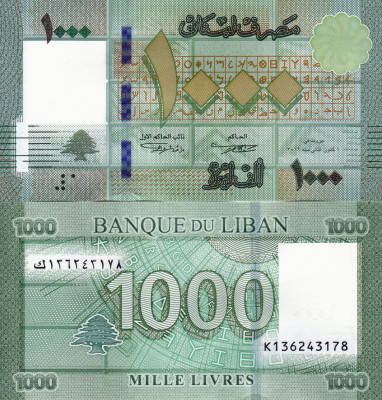 LIBAN 1.000 livres 2016 UNC!!! foto