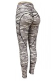 D798-18 Colanti cu talie inalta si imprimeu camuflaj, M, M/L, S