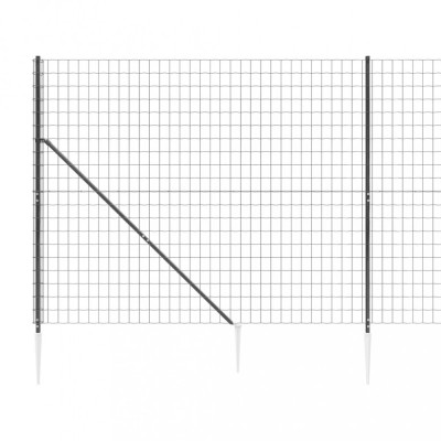 Gard plasa de sarma cu tarusi de fixare, antracit, 2x25 m GartenMobel Dekor foto