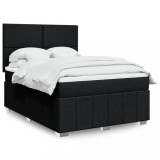 VidaXL Pat box spring cu saltea, negru, 140x200 cm, textil 3291686