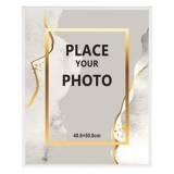 Rama foto alba 40x50cm, cu suport metalic, pentru perete, CMCLASS