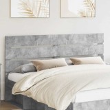 vidaXL Tăblie cap cu headboard Gri din beton 160 cm Lemn compozit 887524
