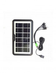 Incarcator cu panou solar CCLAMP CL-650WP 6V/4W 0.63A mufa USB telefoane + cablu foto