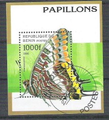 Benin 1996 Butterflies, perf. sheet, used AB.089