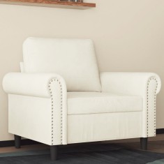 vidaXL Canapea de o persoana, crem, 60 cm, catifea foto