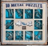 10 Metal Puzzles Set Blue