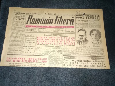 ZIARUL ROMANIA LIBERA 15 IANUARIE 1949 foto