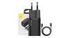 Adaptor de &icirc;ncărcare rapidă Baseus Super Si 1C 25W cu cablu USB-C la USB-C de 1m (Negru)