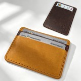 Portcard Personalizat din Piele Naturala Duma Mini , Suport Carduri Gravat Manual, Design Ultra Slim