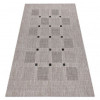 Covor sisal Floorlux 20079 Pătrat argintiu si negru, 60x110 cm