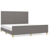 Cumpara ieftin Cadru de pat fara saltea, gri inchis, 180x200 cm, textil