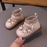 Cumpara ieftin Pantofiori pentru fetite cu ciorapel - Floricele (Marime Disponibila: Marimea