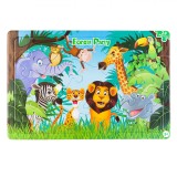 Puzzle din carton, Zola&reg;, Jungle Animals, 24 piese, multicolor, 28x42 cm