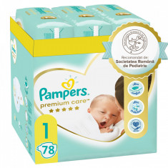 Scutece Pampers Premium Care XL Box Nou Nascut, Marimea 1, 2-5 kg, 78 buc (3x26) foto