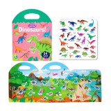 Carte cu Autocolante reutilizabile &quot;Dinozauri&quot; &ndash; My First Sticker Book, 34 stickere, portabilă, +3 ani, Oem
