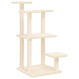 Cumpara ieftin Stalpi de zgariat pentru pisici cu platforme, crem, 98,5 cm