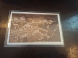 Carte postala alb negru ,Slanic Moldova , vedere generala si Hotelul Racovita - Necirculata