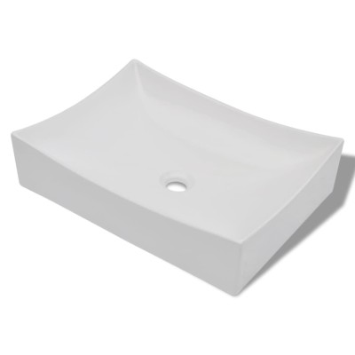 Chiuveta ceramica portelan pt. baie, design artistic, alb extralucios foto