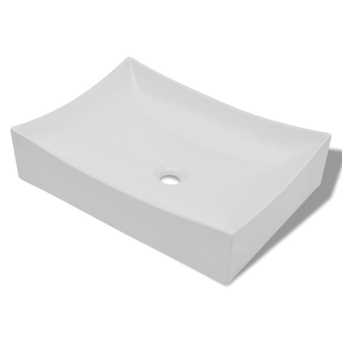 Chiuveta ceramica portelan pt. baie, design artistic, alb extralucios