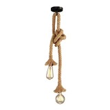 Cumpara ieftin Lustra Ropily doua surse de lumina metal Natural si cordelina 100 cm, 100x100 cm