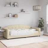 VidaXL Pat de zi, crem, 90x200 cm, material textil