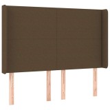 Cumpara ieftin Tablie de pat cu aripioare maro inchis 147x16x118/128 cm textil