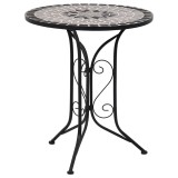 VidaXL Masă de bistro mozaic, gri, 61 cm, ceramică