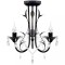 Candelabru metal negru stil Art Nouveau, mărgele cristal, 3xbecuri E14 241385